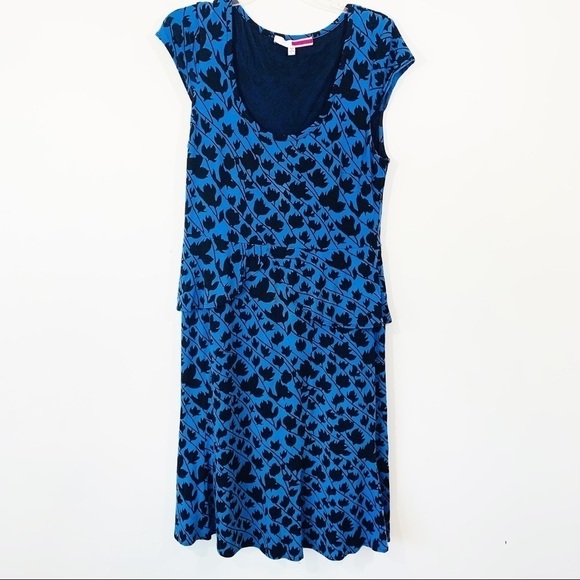 Tracy Reese Floral Sheath Stretch Blue Dress - Picture 1 of 5